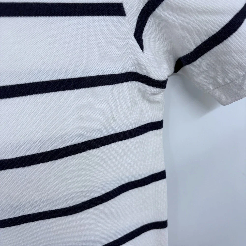 Vintage 90s Polo Ralph Lauren Striped Polo Shirt Large Men's White Navy Red Pony
